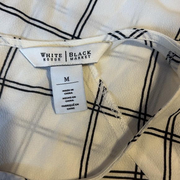 White House Black Market sleeveless black and white size medium blouse - Picture 4 of 5